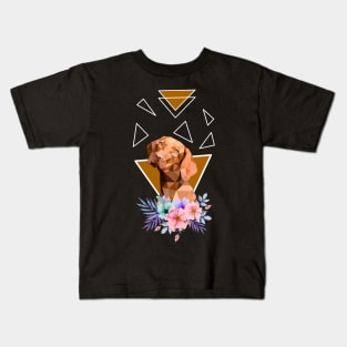 Dog with flowers Kids T-Shirt